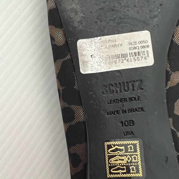 SCHUTZ- Black/Grey Leopard Print Studded Flats -10B - Picture 4 of 8